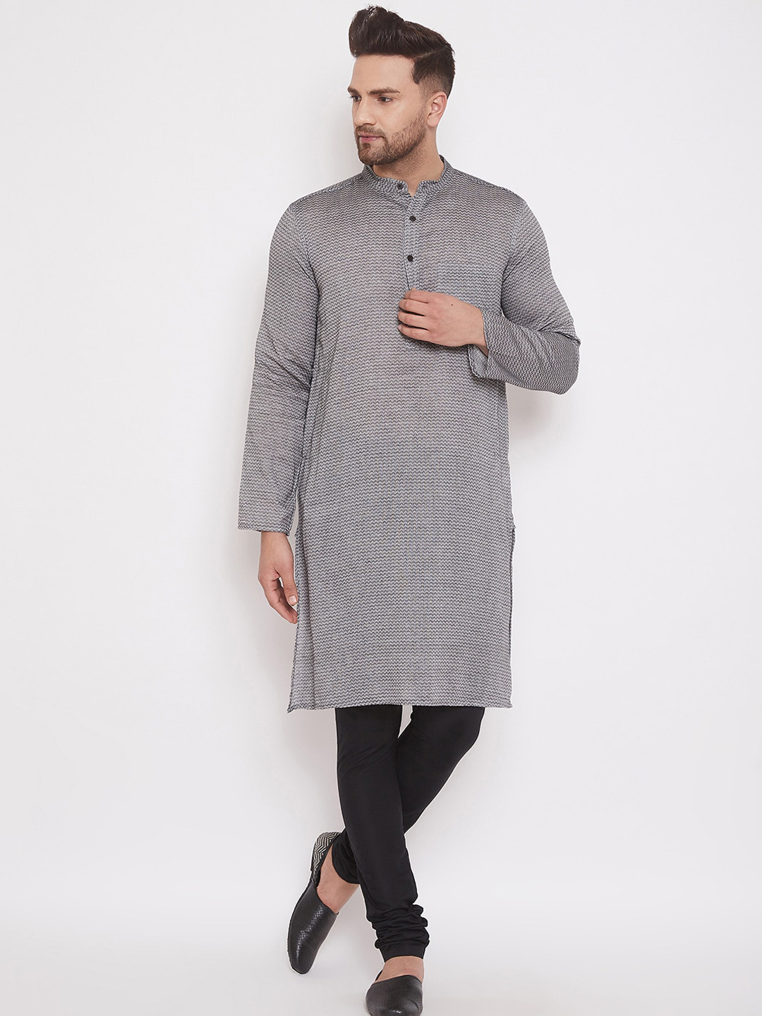 Grey Woven Kurta