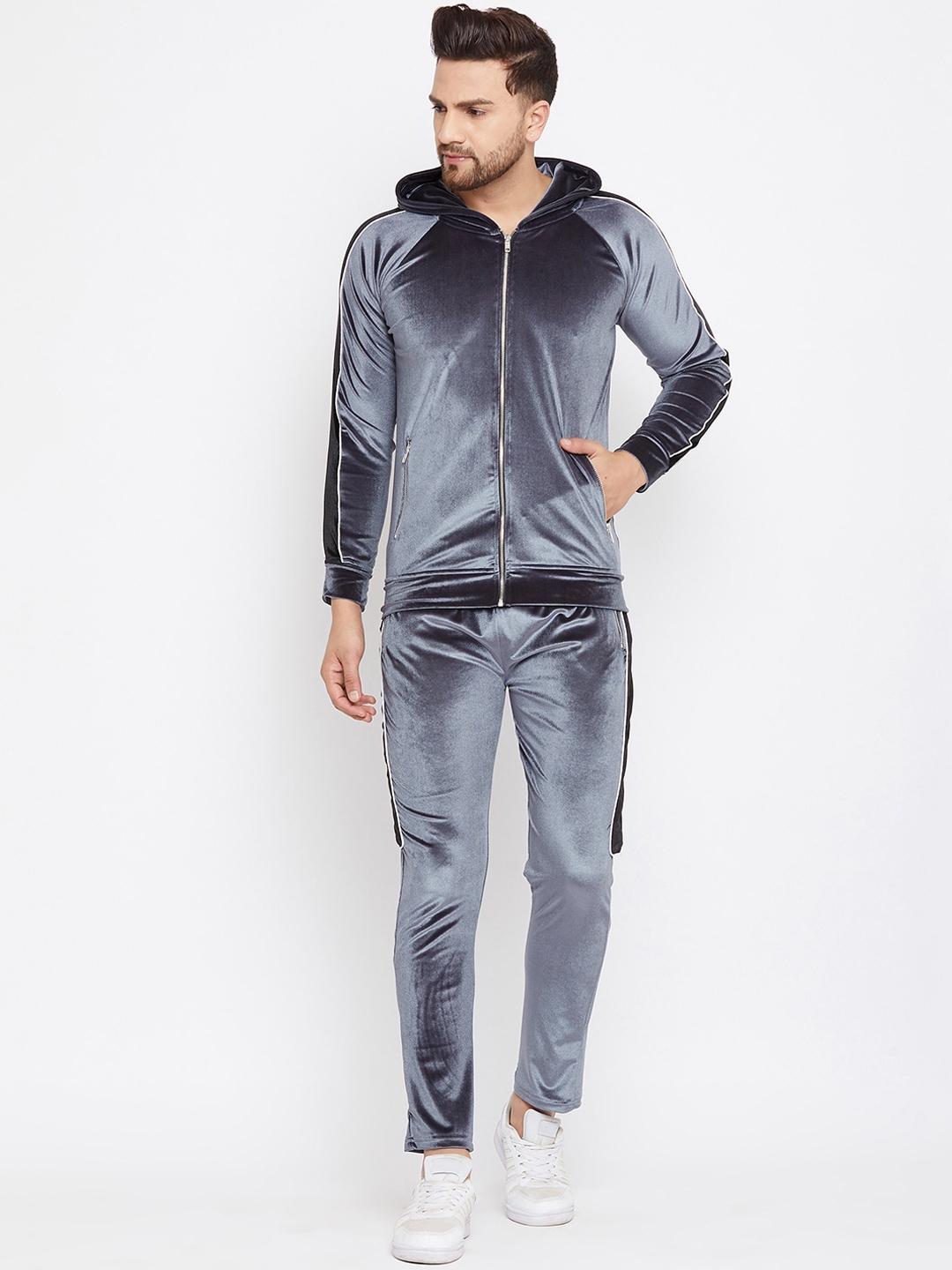fugazee solid men's black track pants