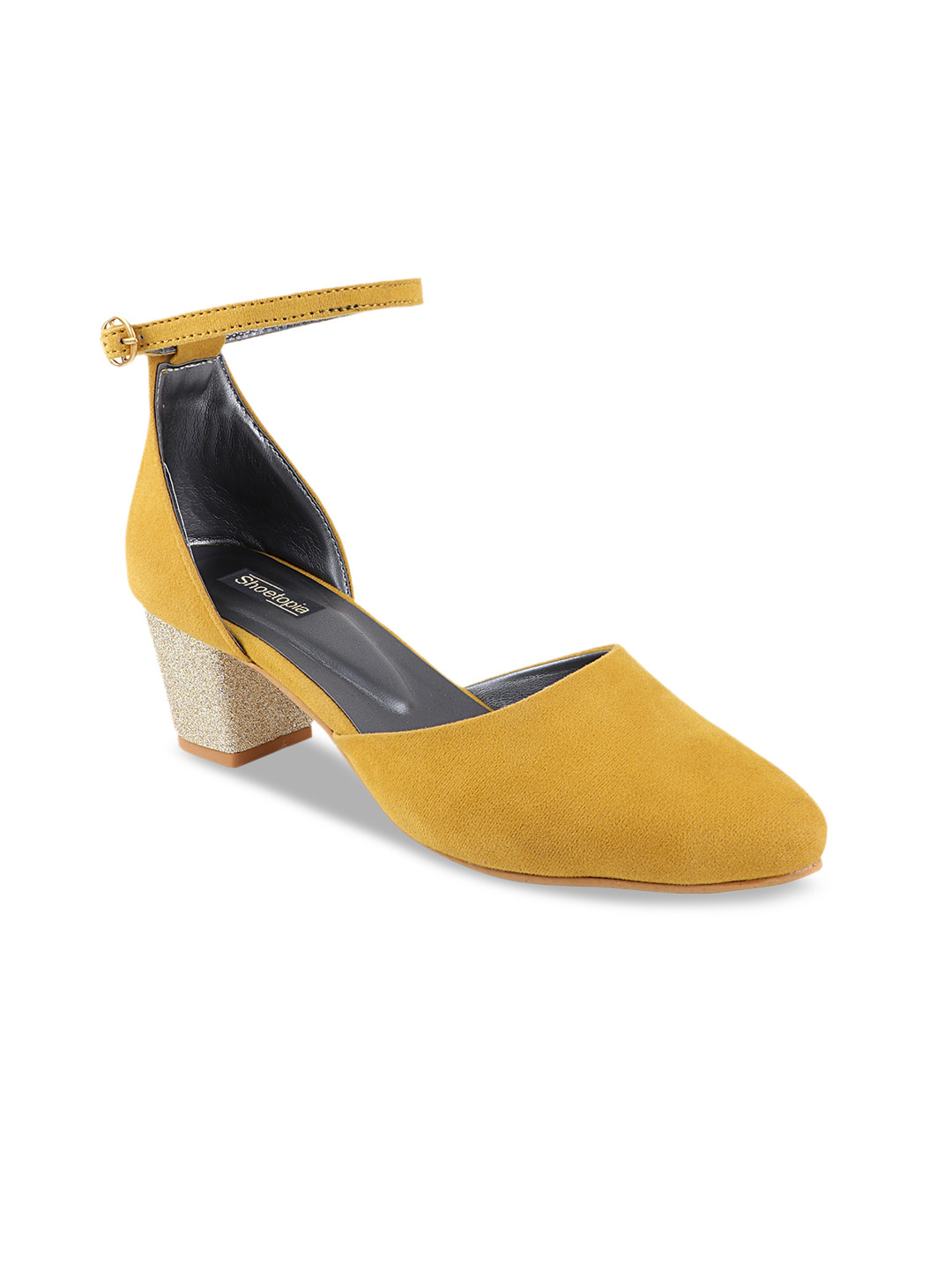 Buy Shoetopia Women Yellow Solid Pumps Heels for Women 13643154 Myntra