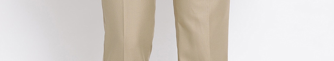 Buy COBB Men Beige Regular Fit Solid Formal Trousers - Trousers for Men ...