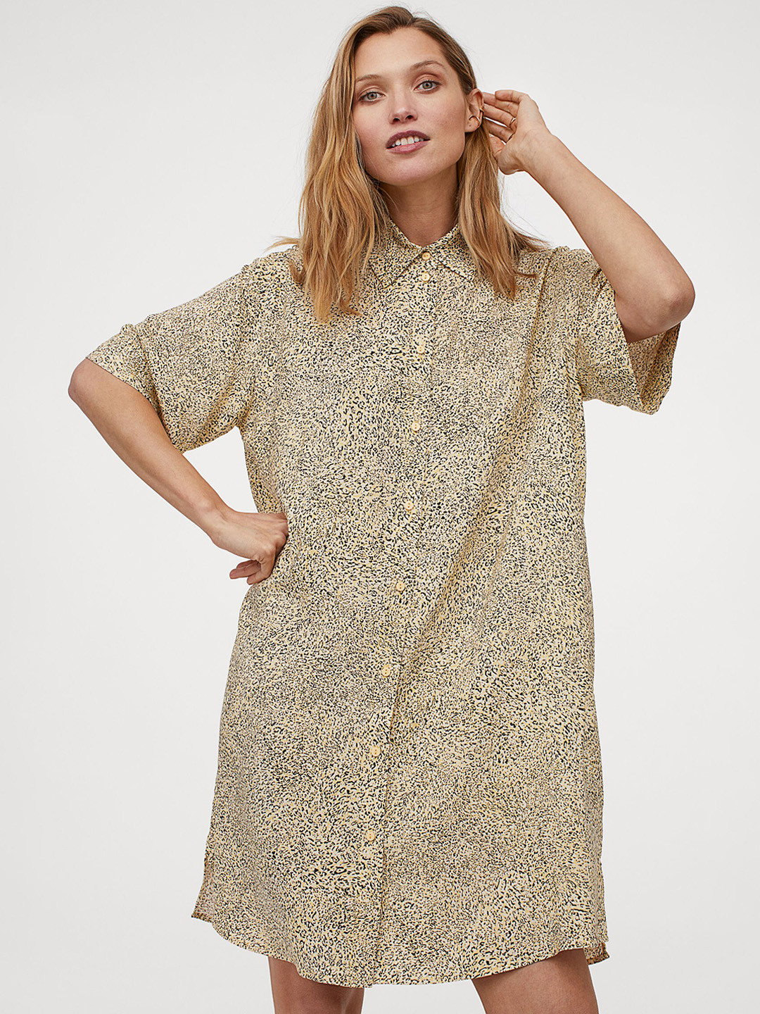 Buy H&M Yellow Shirt Dress Dresses for Women 13653144 Myntra