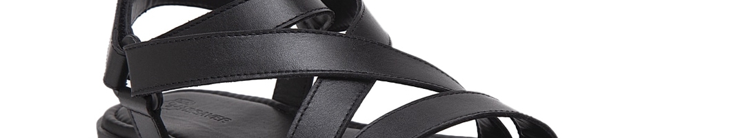 Buy BEAVER Men Black Leather Comfort Sandals - Sandals for Men 13651548 ...