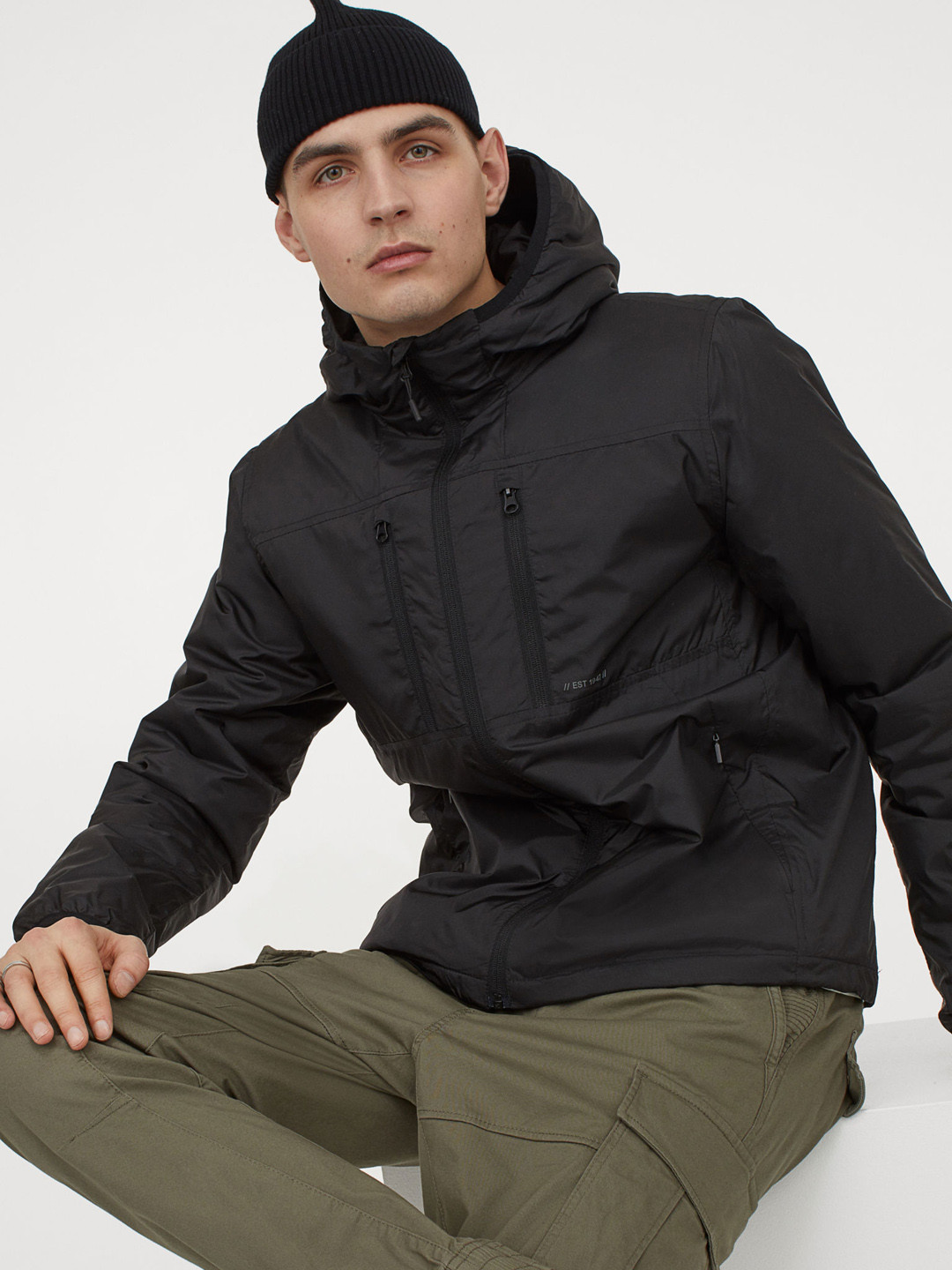 Buy H&M Men Black Solid Lightweight Jacket Jackets for Men 13652616