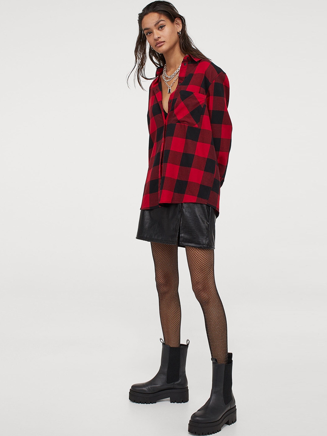 red check shirt h&m