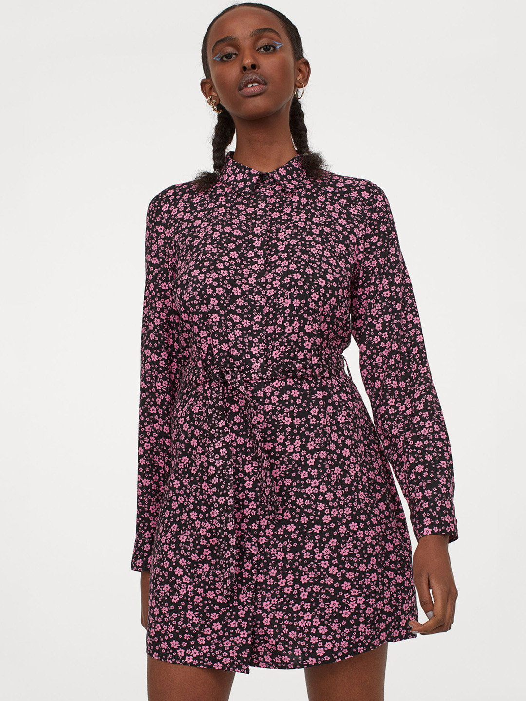 Buy H&M Women Pink Printed Shirt Dress Dresses for Women 13653052