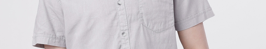 Buy HIGHLANDER Men Grey Slim Fit Solid Casual Shirt - Shirts for Men ...