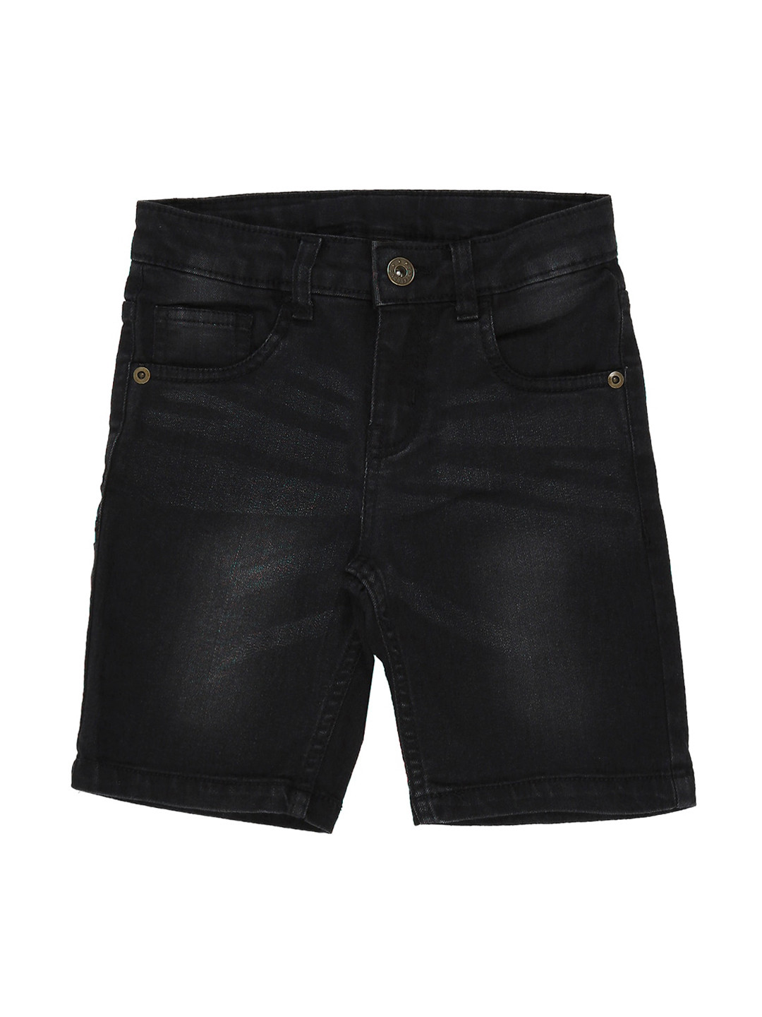 Buy Pantaloons Junior Boys Black Solid Regular Fit Denim Shorts