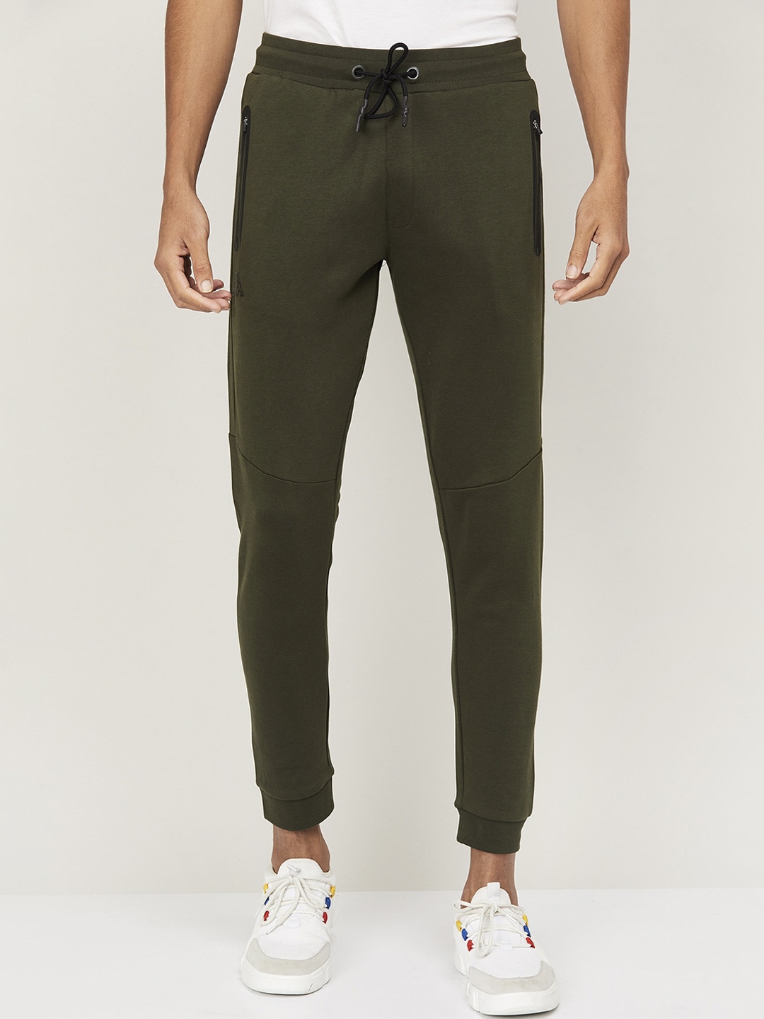 Buy Kappa Men Olive Green Solid Joggers - Track Pants for Men 13665798 ...