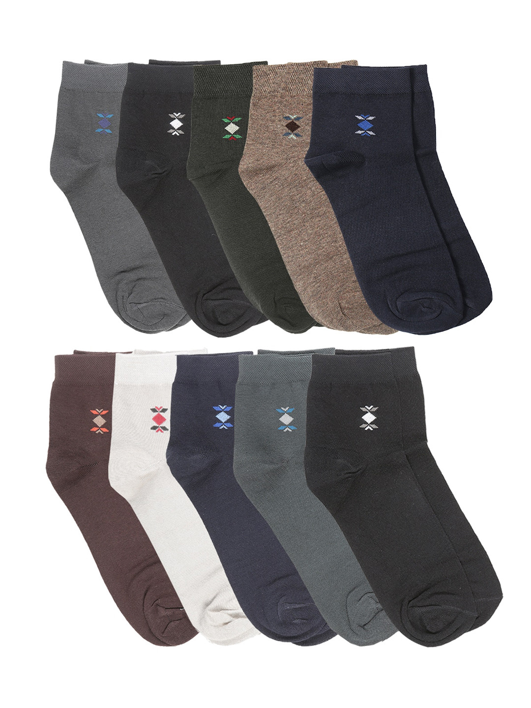 Buy Dollar Men Pack Of 10 Assorted Ankle Length Socks Socks for Men