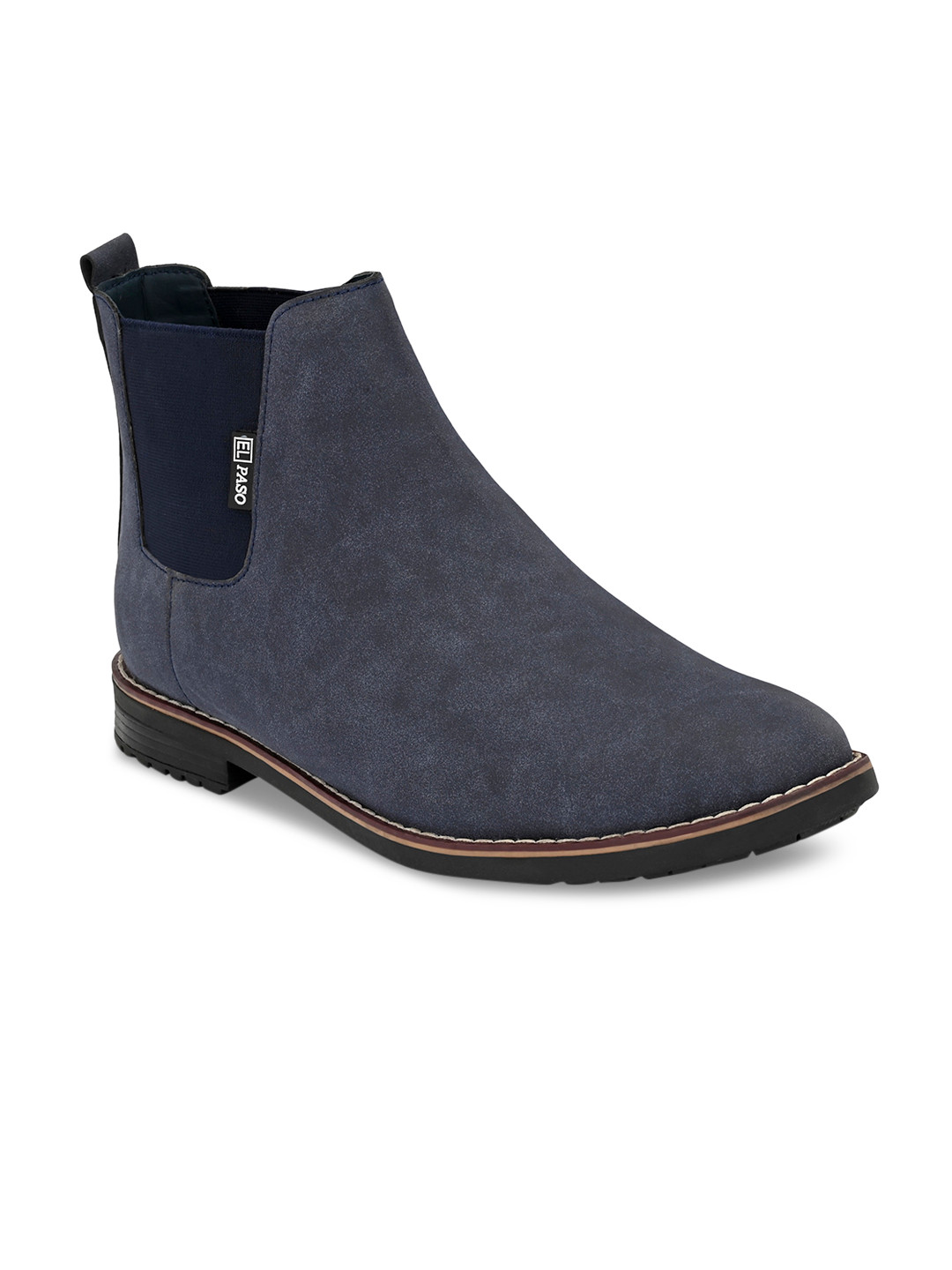 Buy El Paso Men Blue Solid Mid Top Flat Boots Boots for Men 13662628