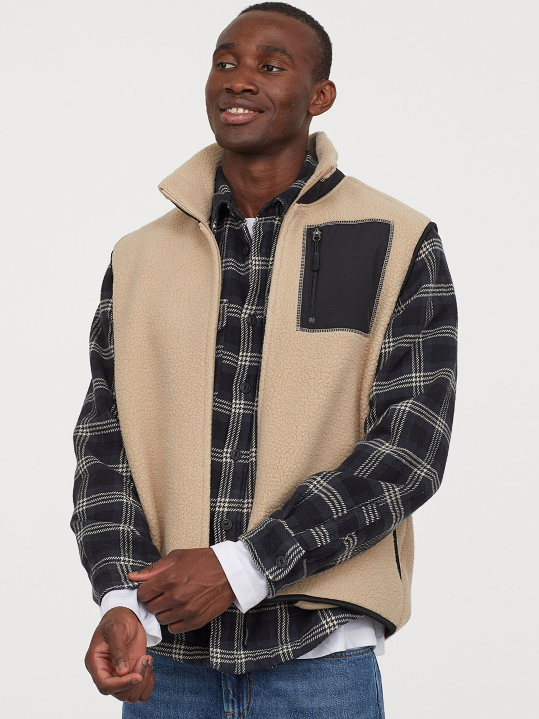 Buy H&M Men Beige Thermolite Gilet Jackets for Men 13652606 Myntra