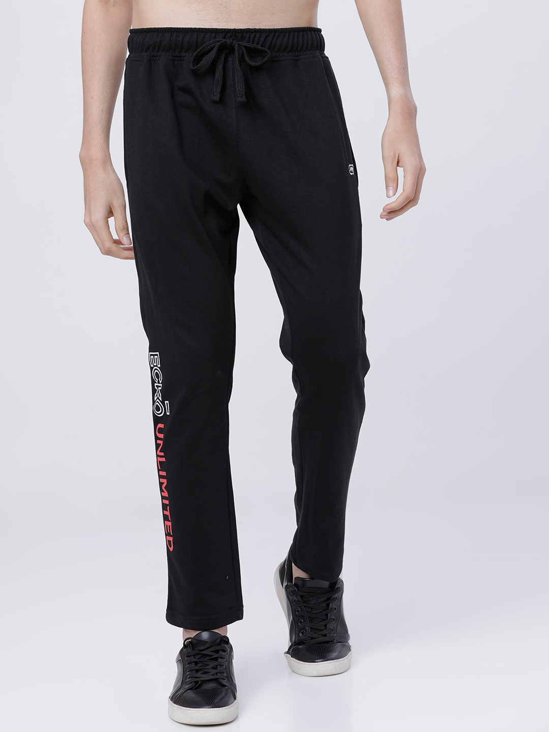 Buy Ecko Unltd Men Black Solid Slim Fit Track Pants Track Pants for