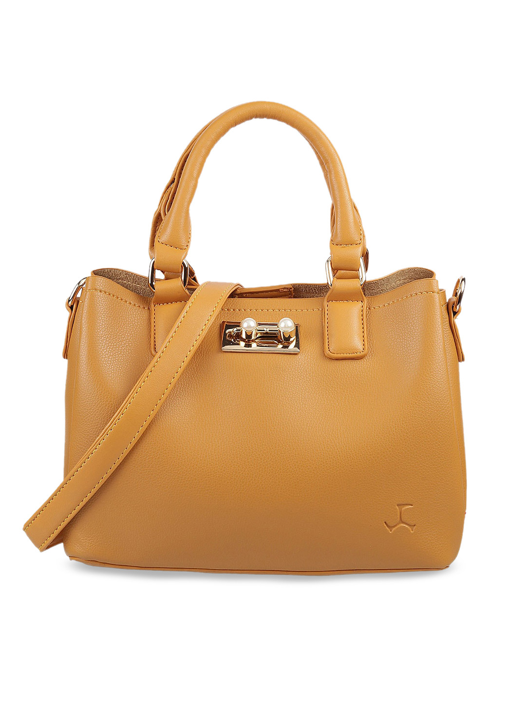 Buy Mochi Yellow Solid Handheld Bag Handbags for Women 13679944 Myntra