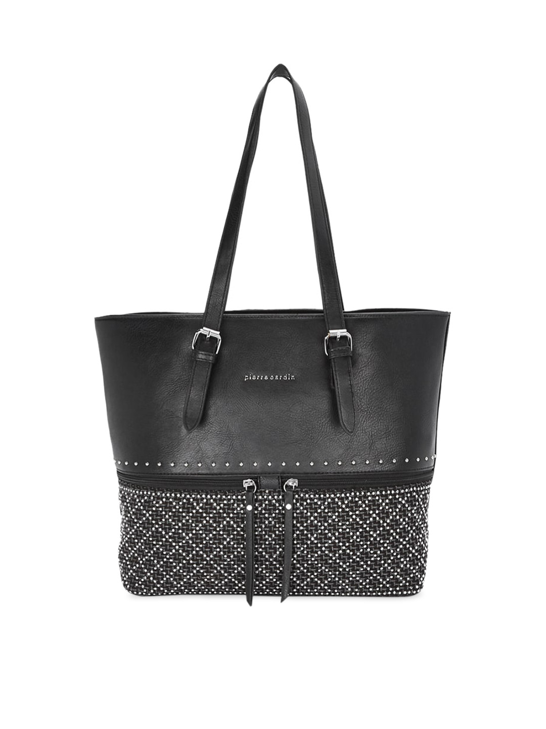Buy Pierre Cardin Black Solid Tote Bag Handbags for Women 13690684