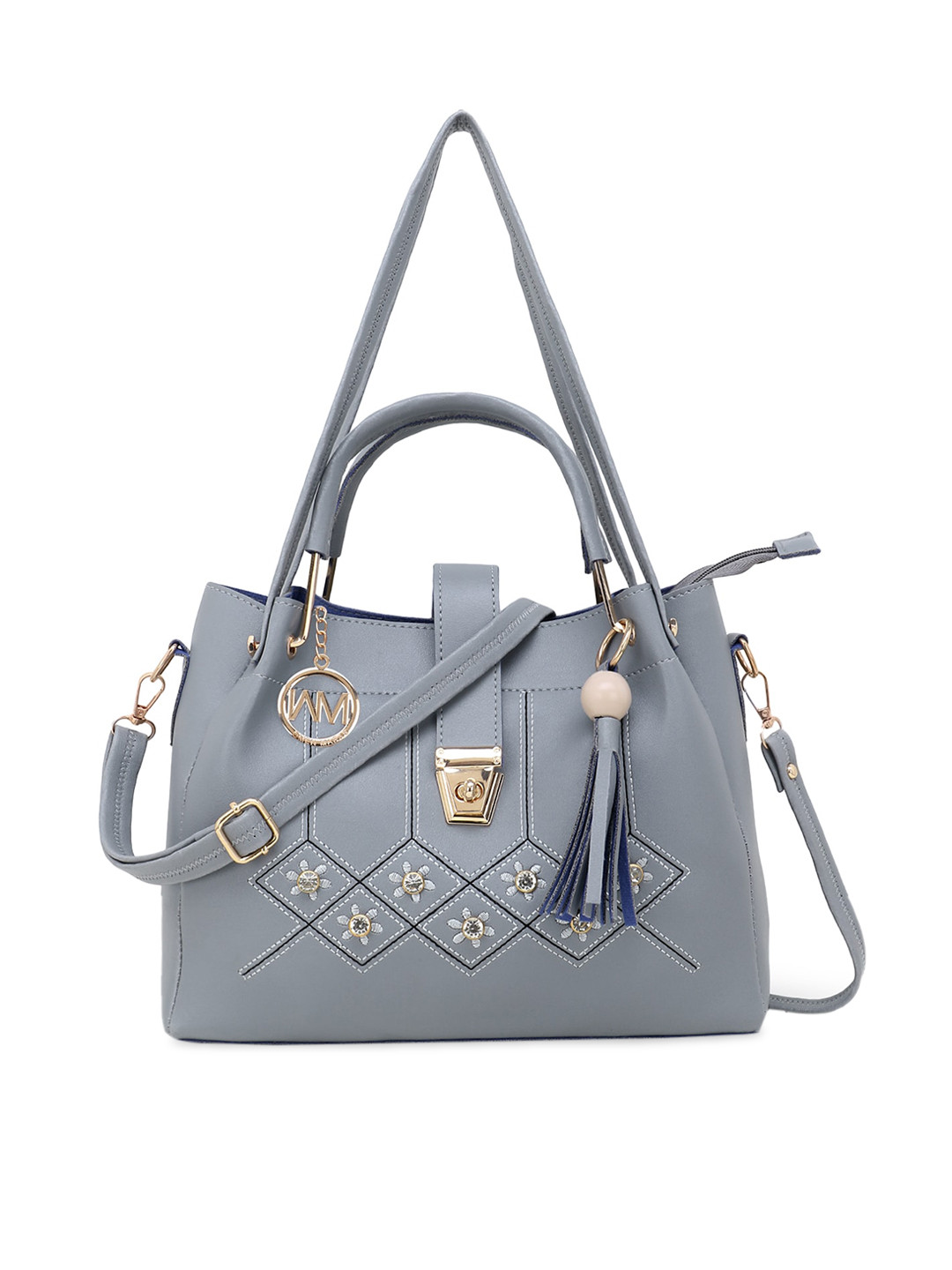 Buy WOMEN MARKS Grey Embellished Handheld Bag Handbags for Women