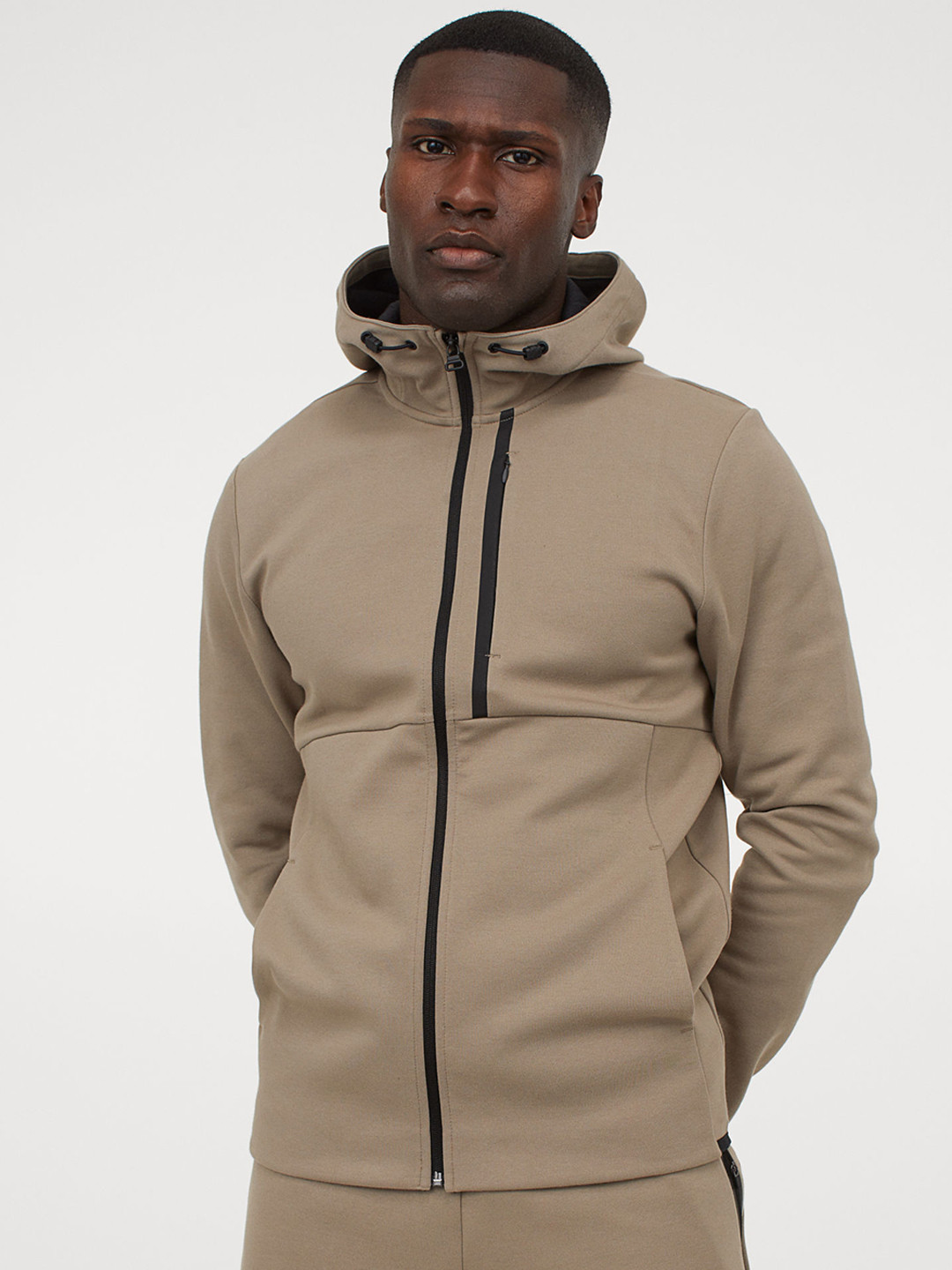 Buy H&M Men Beige Regular Fit Track Jacket Sweatshirts for Men