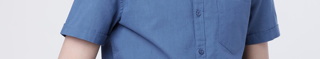 Buy HIGHLANDER Men Blue Slim Fit Solid Casual Shirt - Shirts for Men ...