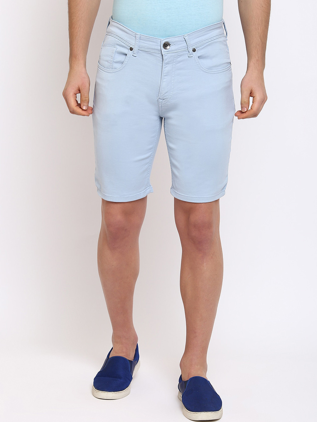 Buy Pepe Jeans Men Blue Solid Regular Fit Denim Shorts Shorts for Men