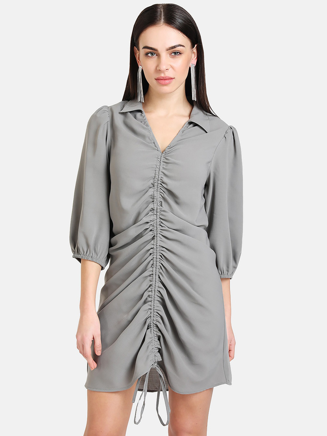 Buy Kazo Women Grey Solid Shirt Dress Dresses for Women 13712254 Myntra