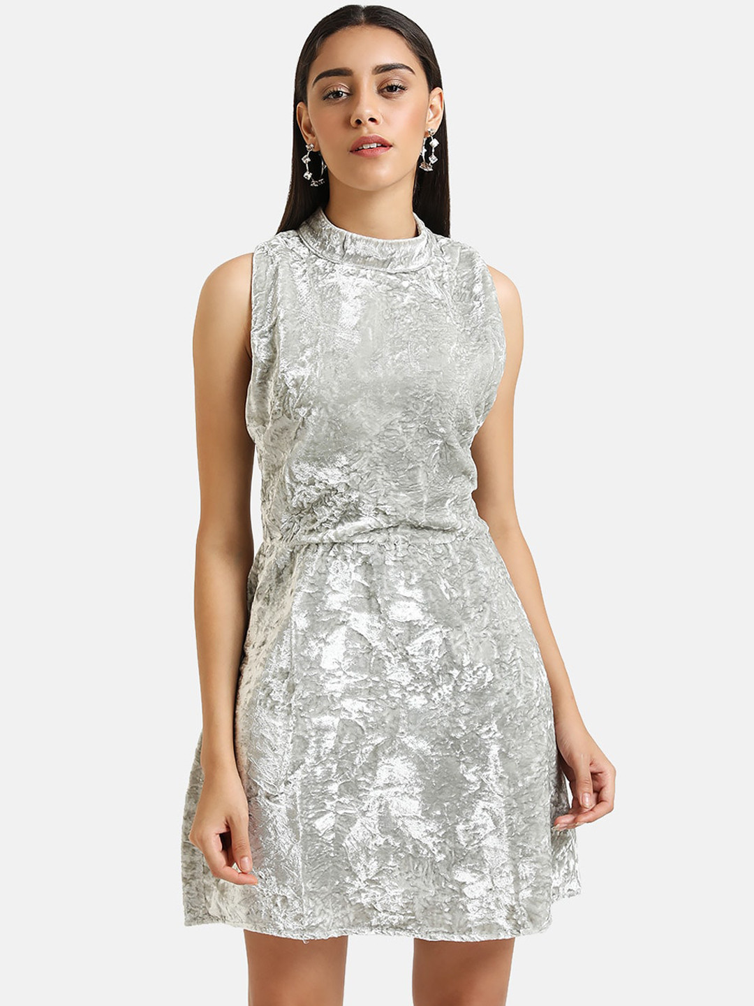 Buy Kazo Women Grey Self Design Sheath Dress Dresses for Women