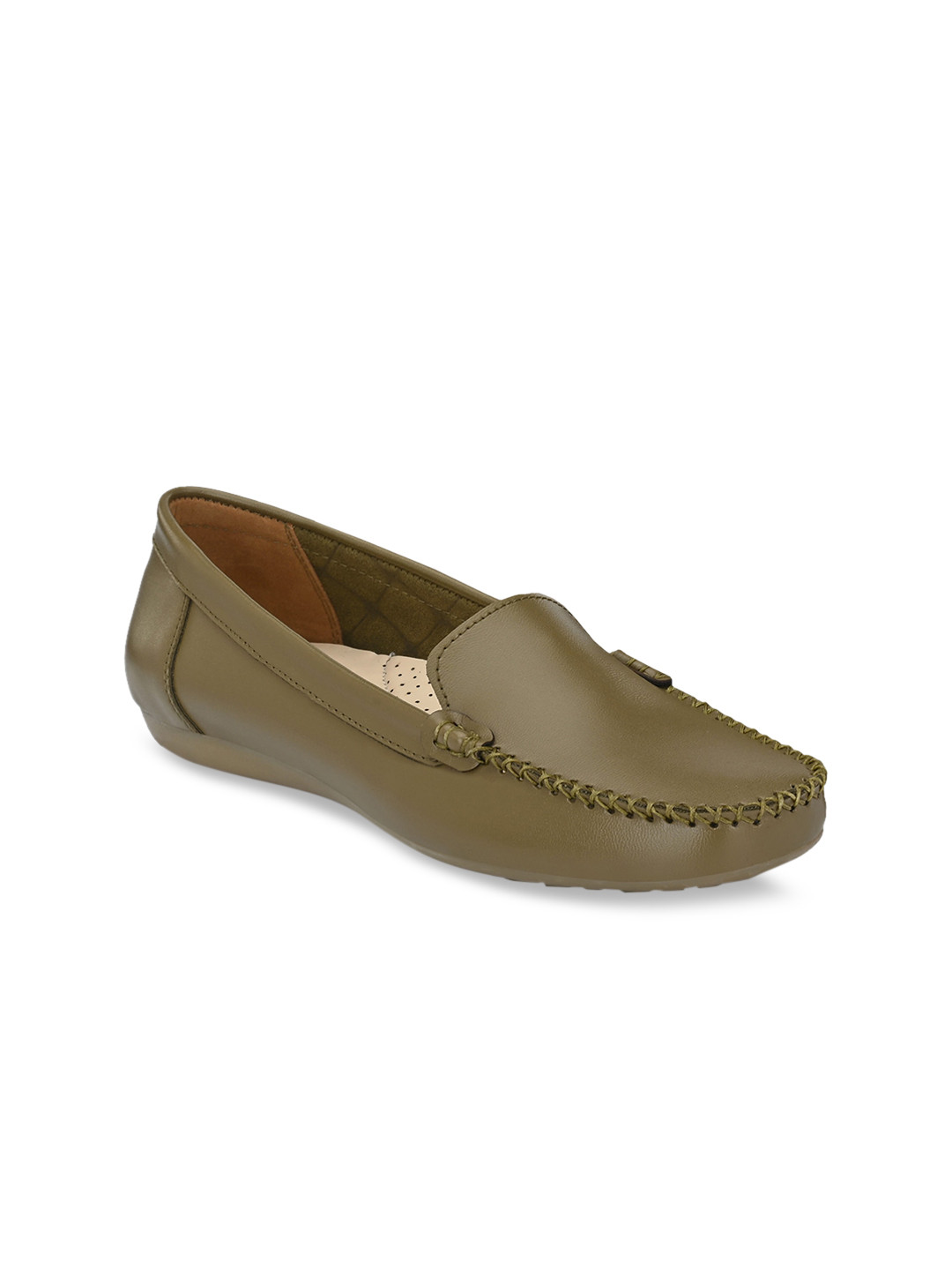 Buy El Paso Women Olive Green Loafers Casual Shoes for Women 13720114