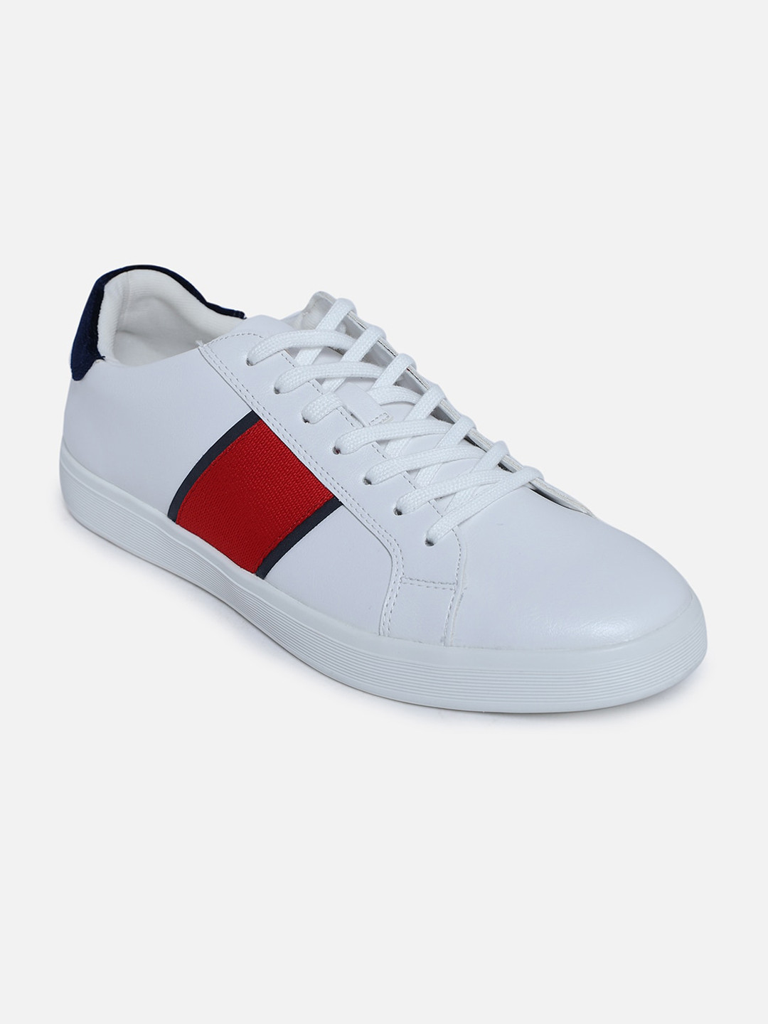 Buy ALDO Men White Striped Leather Sneakers Casual Shoes for Men