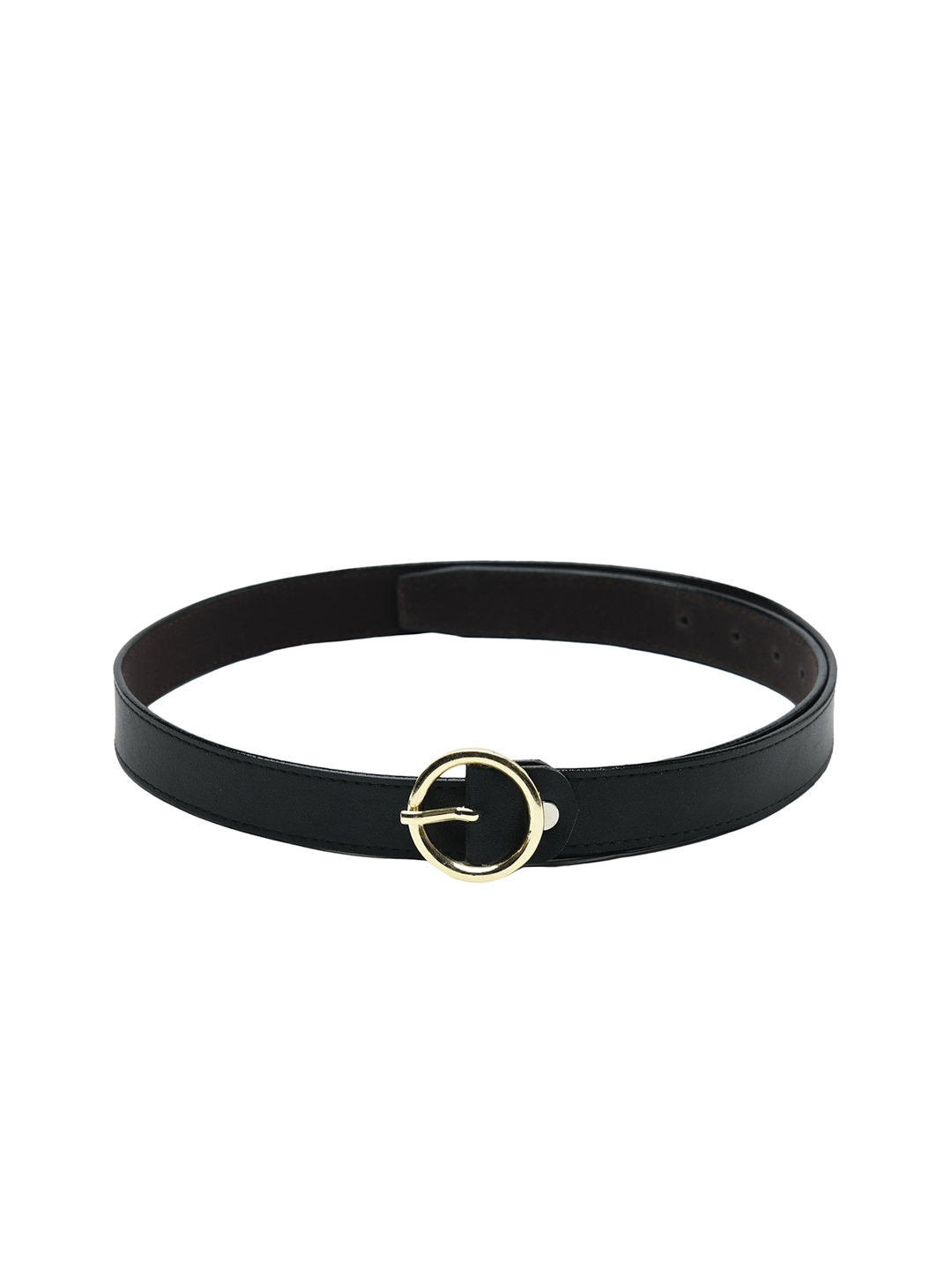 Buy WINSOME DEAL Women Black & Gold Toned Solid Belt - Belts for Women