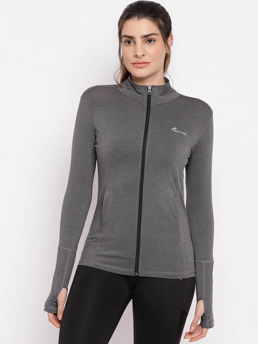 Buy Marc Loire Women Grey Solid Sporty Jacket Jackets for Women