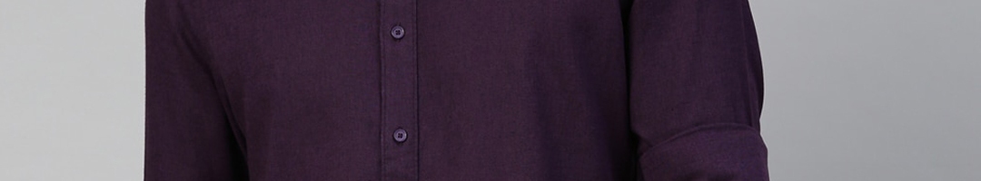 Buy RARE RABBIT Men Purple Regular Fit Self Design Casual Shirt ...