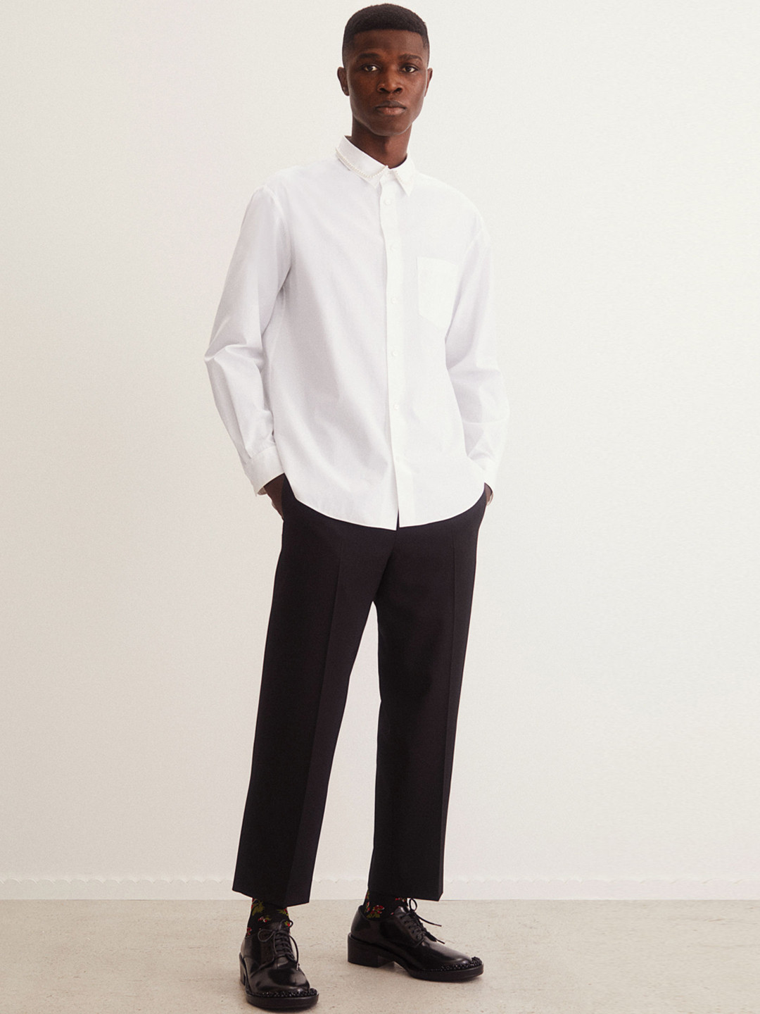Buy H&M Men White Solid Cotton Shirt Shirts for Men 13761680 Myntra