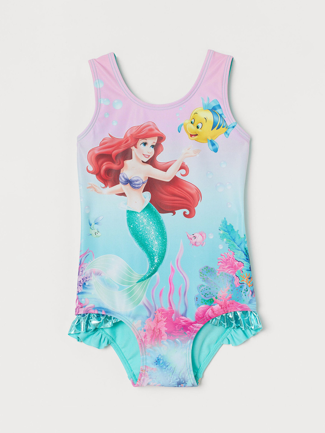 Buy H&M Girls Blue & Pink Printed Swimsuit Swimwear for Girls