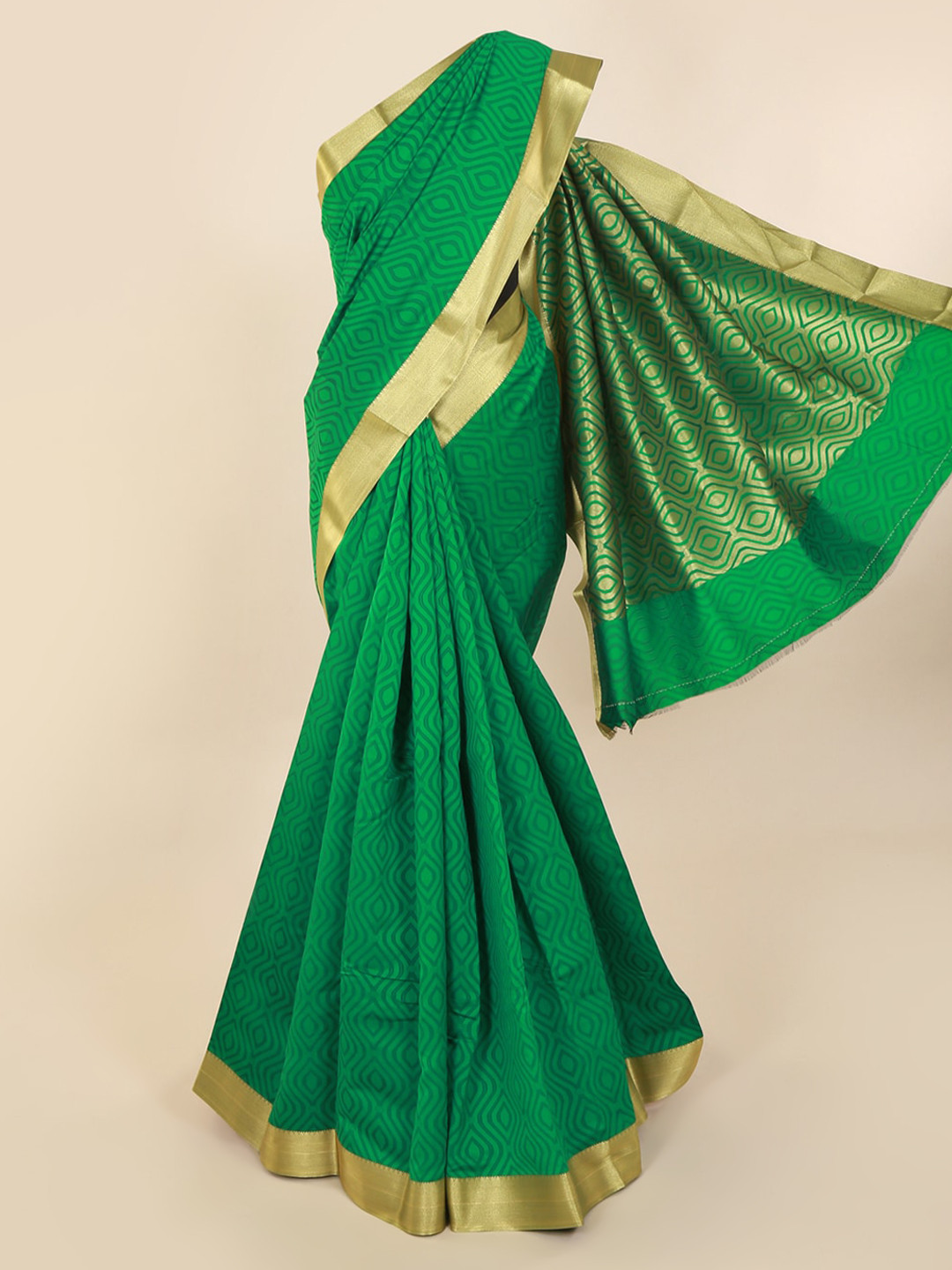 Buy Pothys Green Solid Art Silk Saree Sarees for Women 13585514 Myntra