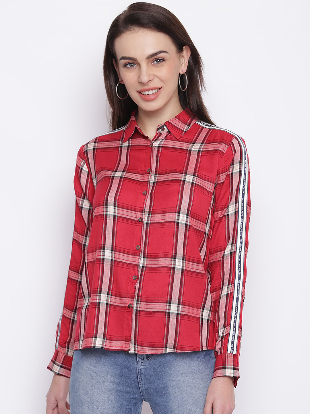 Buy Pepe Jeans Women Red Regular Fit Checked Casual Shirt Shirts for Women 13592954 Myntra