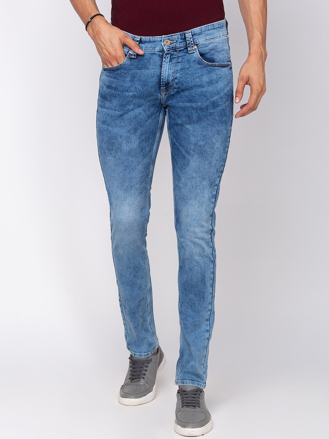 Buy SPYKAR Men Blue Skinny Fit Low Rise Clean Look Jeans - Jeans for ...