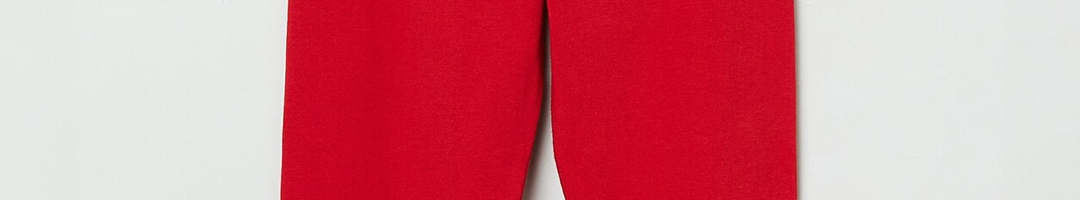 Buy Max Girls Red Solid Ankle Length Leggings - Leggings for Girls ...