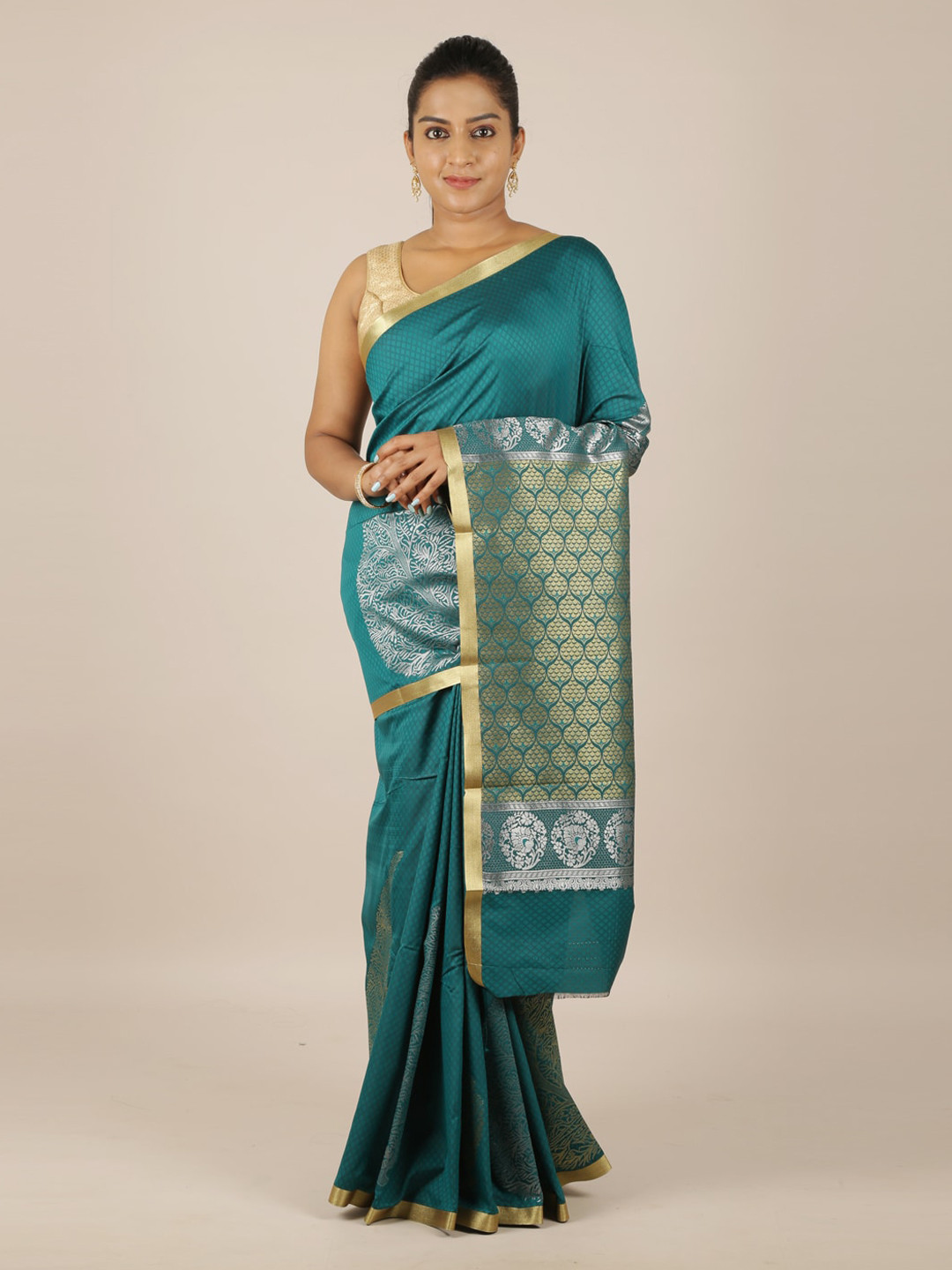 Buy Pothys Green Woven Design Art Silk Saree Sarees for Women
