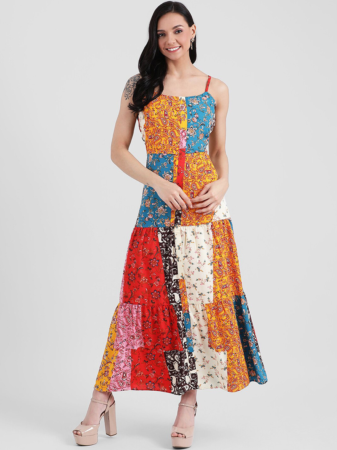 Buy Zink London Women Multicoloured Printed Maxi Dress Dresses For 
