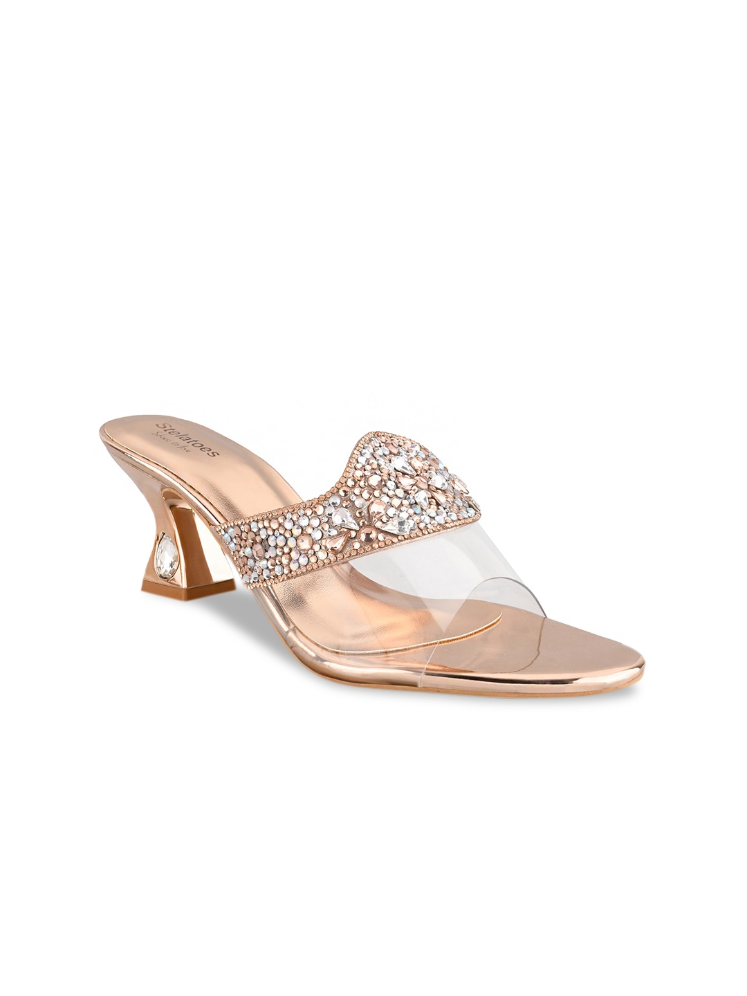Buy Stelatoes Women Rose Gold Embellished Heels - Heels for Women ...