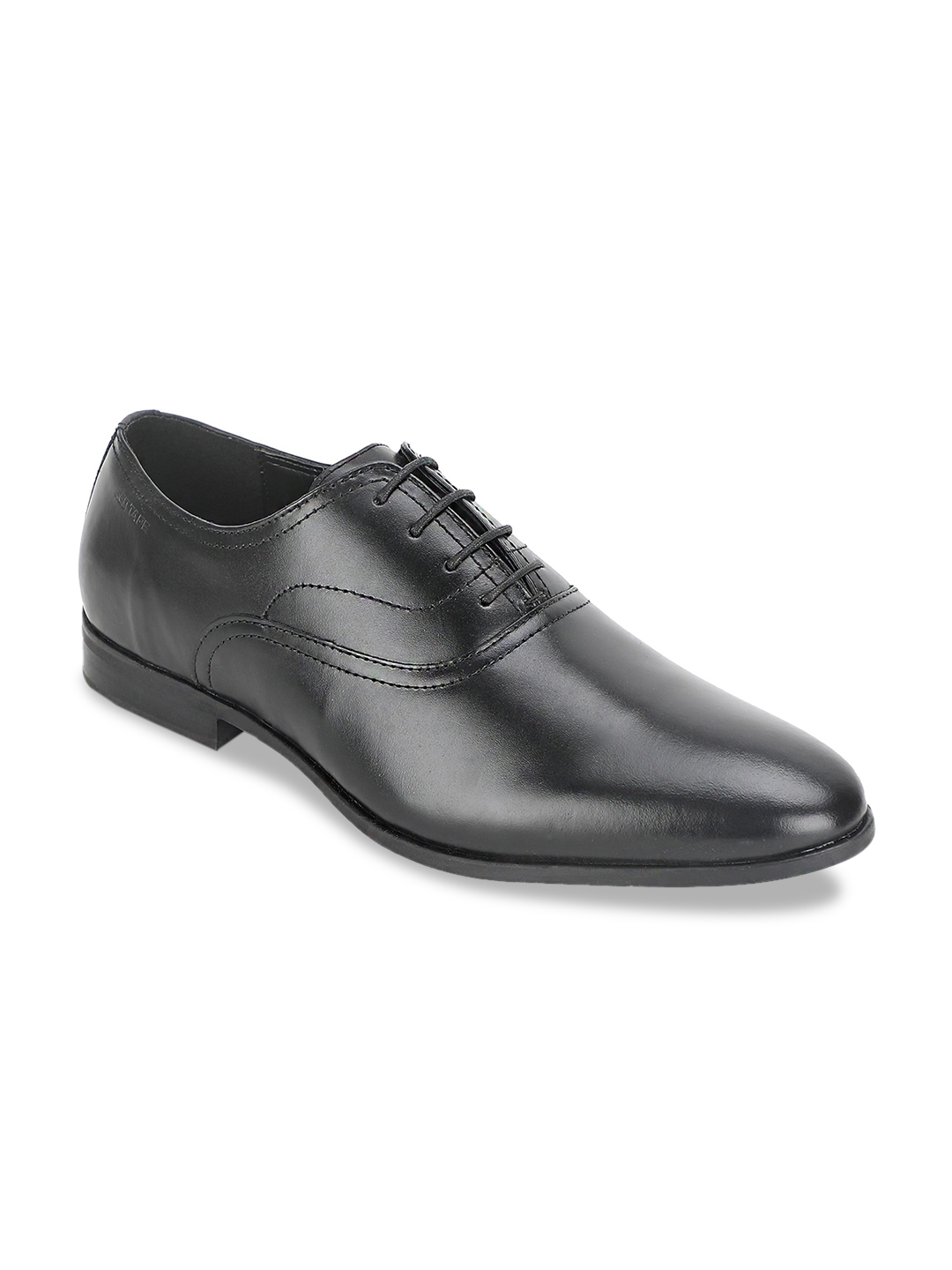 red tape mens black leather formal shoes