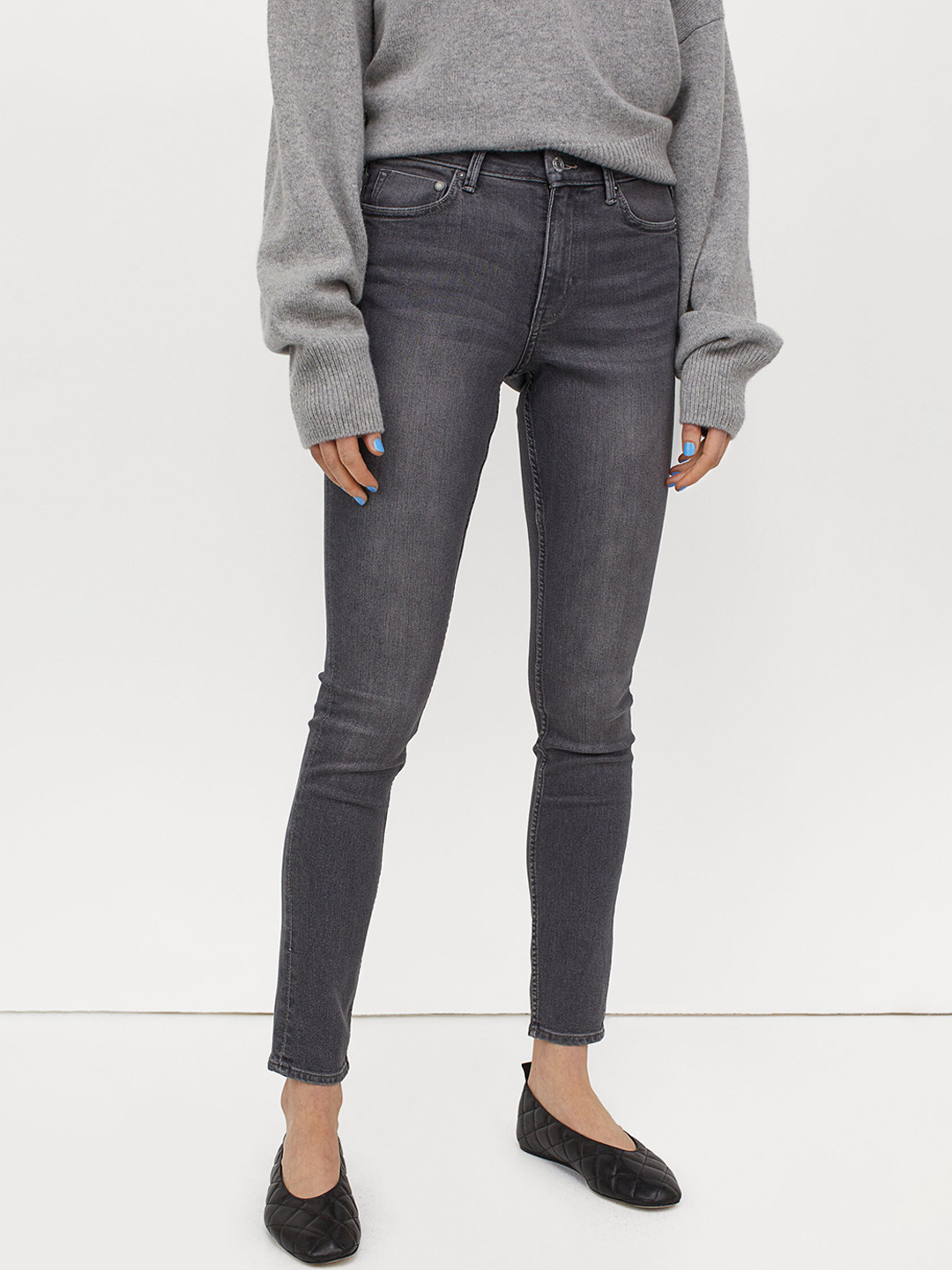 Buy H&M Women Grey Skinny Regular Jeans Jeans for Women 13628382 Myntra