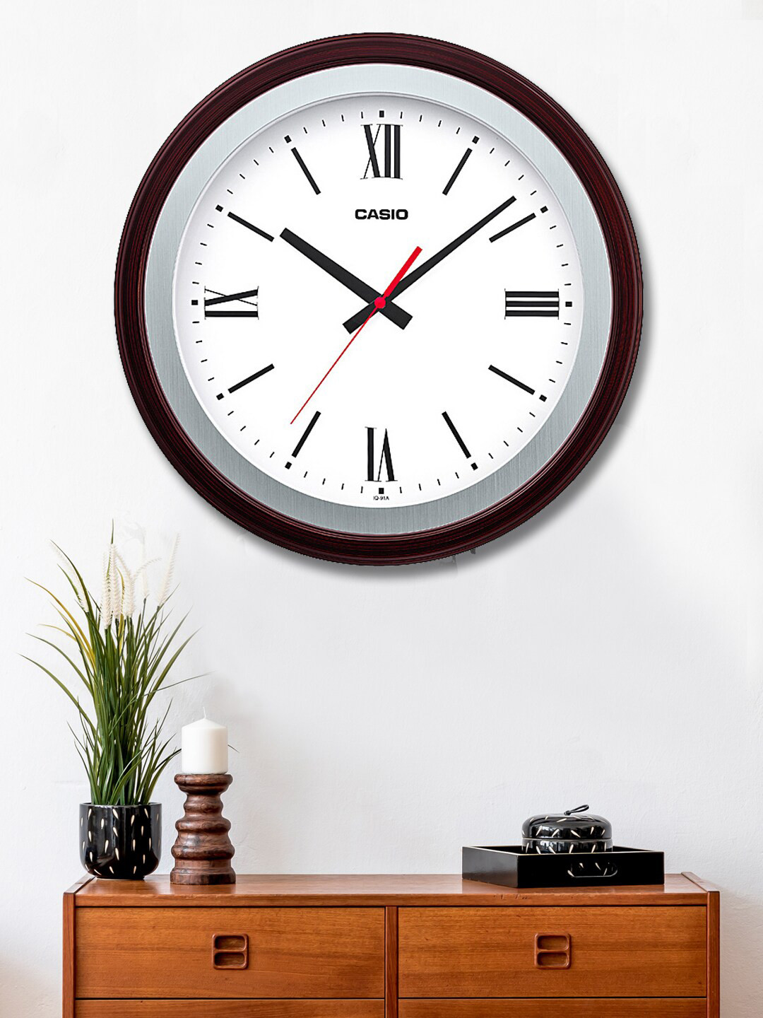 Buy CASIO White & Black Round Solid Analogue Wall Clock Clocks for