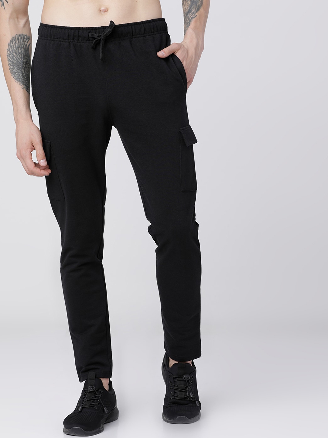 Buy HIGHLANDER Men Black Solid Slim Fit Track Pants - Track Pants for ...