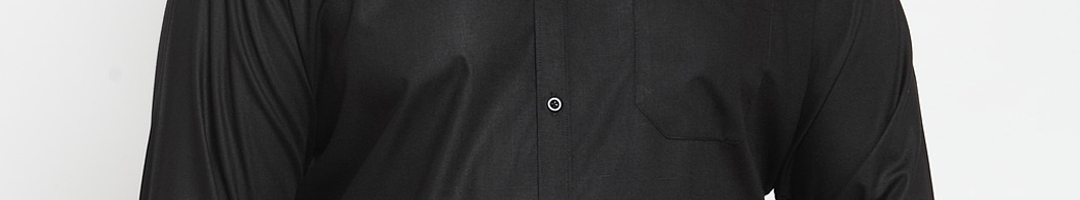 Buy PlusS Men Black Regular Fit Solid Casual Shirt - Shirts for Men ...