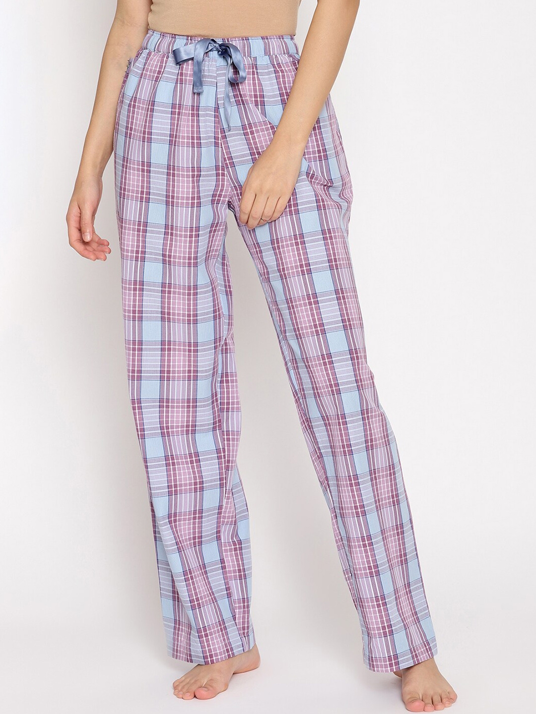 ladies checked lounge pants