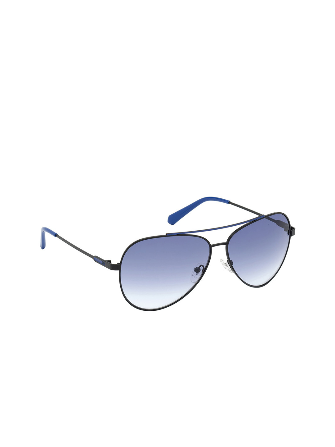 Buy Guess Men Blue Lens & Black Aviator Sunglasses With Uv Protected