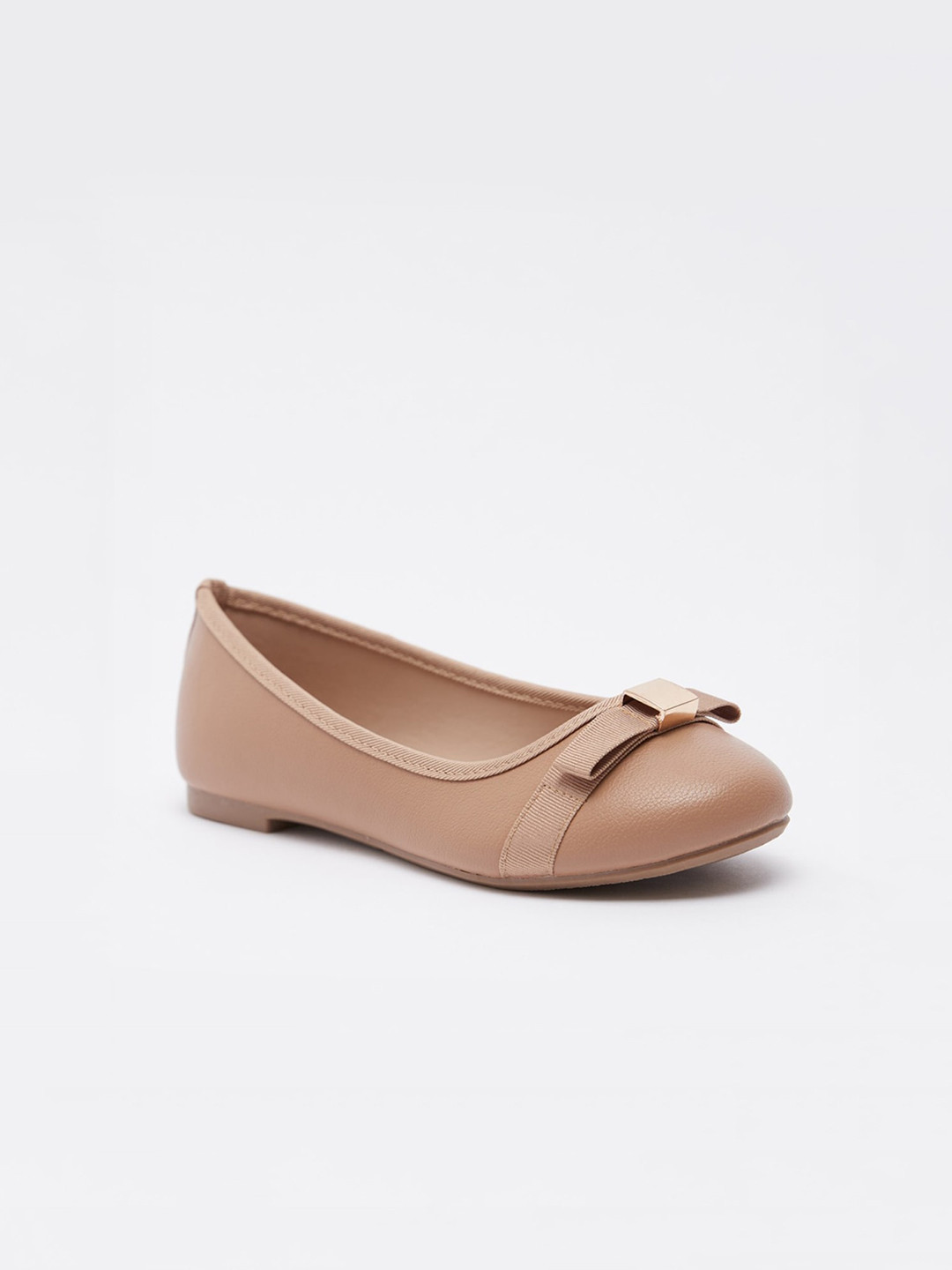 Buy Shoexpress Girls Beige Solid Ballerinas Flats for Girls 13856360