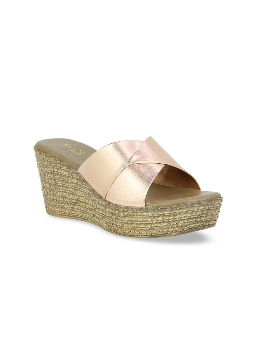 ladies rose gold wedges