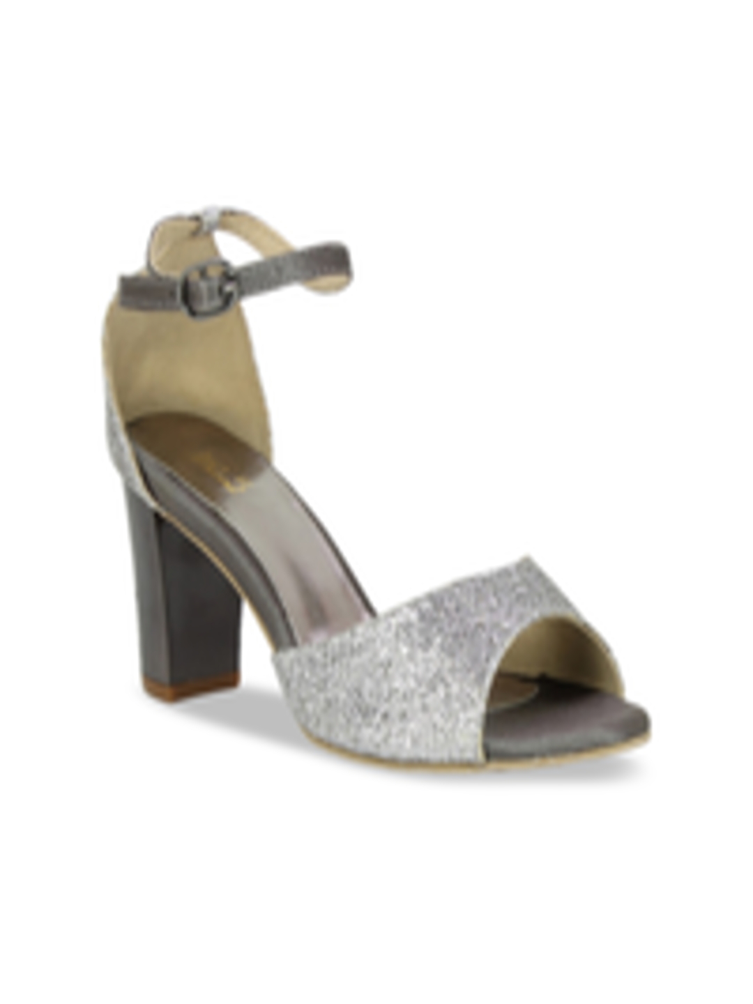 Buy Inc 5 Women Silver Toned Embellished Block Heels - Heels for Women ...