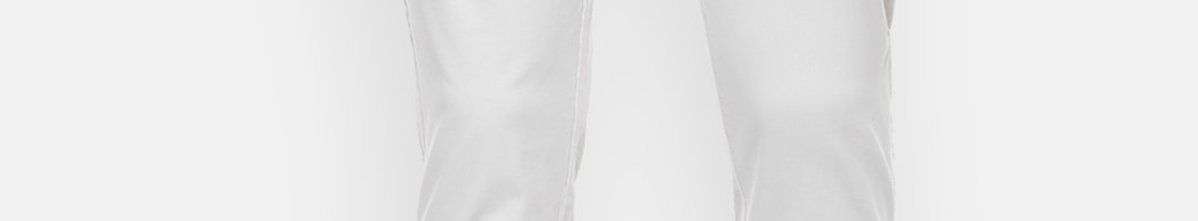 Buy Van Heusen Sport Men White Slim Fit Solid Regular Trousers ...