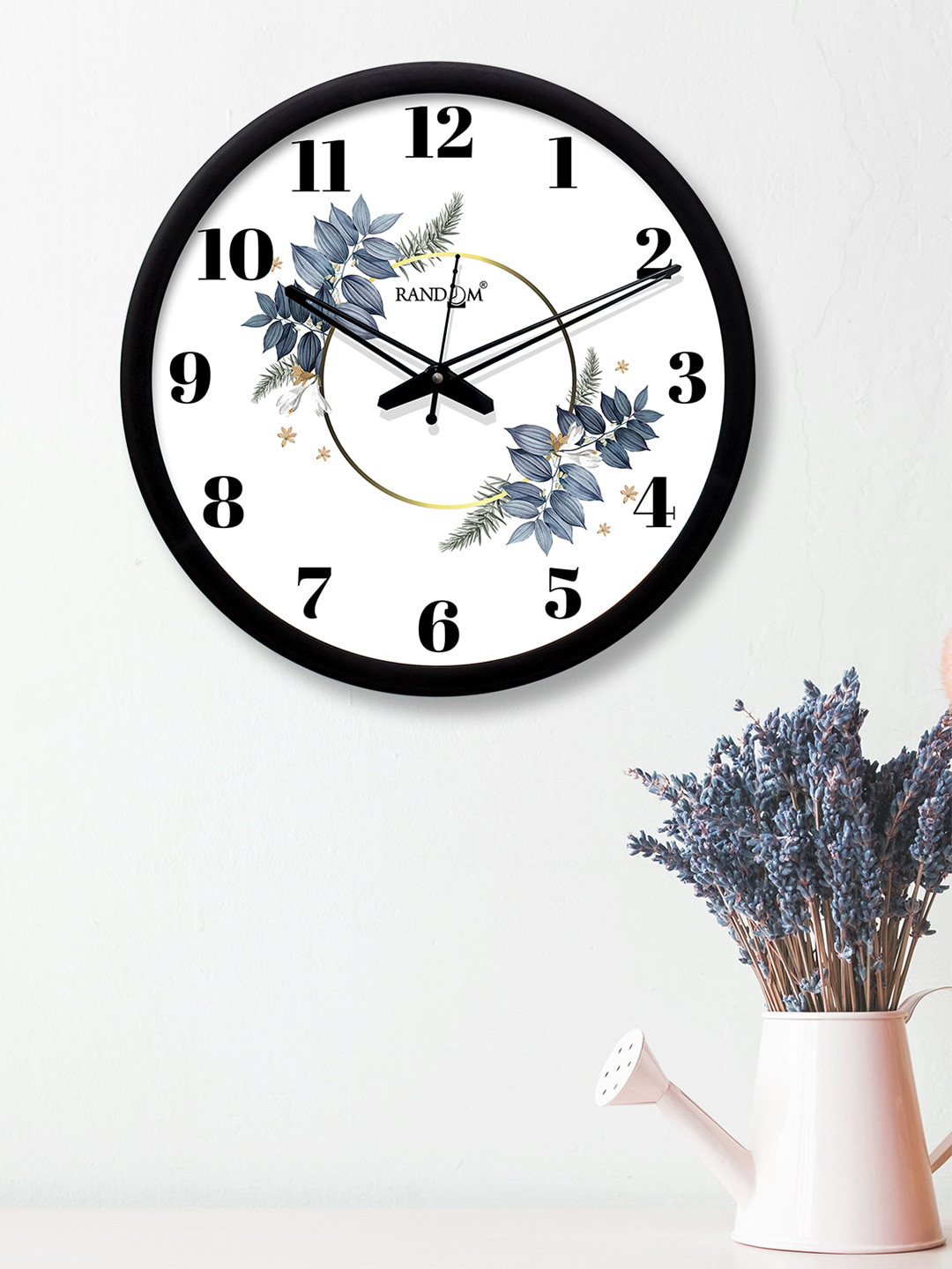 Buy RANDOM White & Grey Round Printed 30.4 Cm Analogue Wall Clock